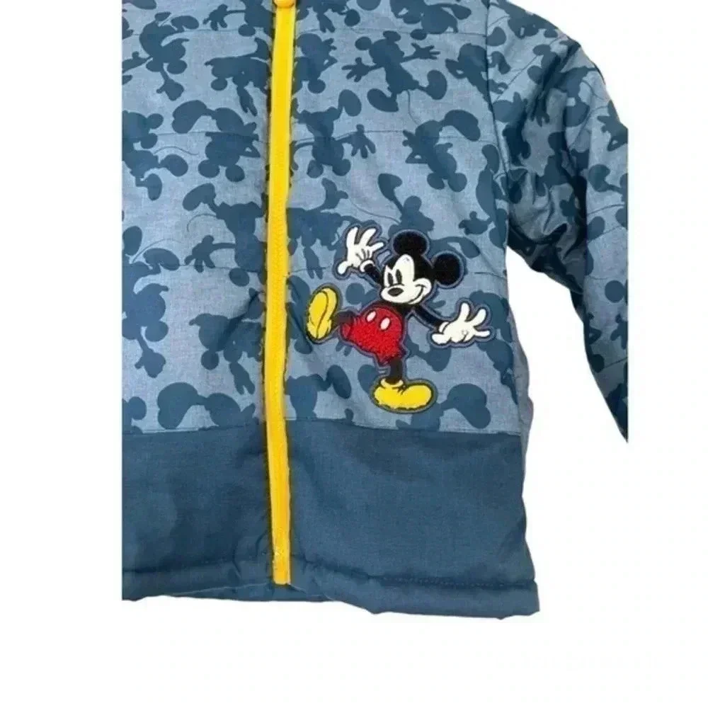 Disney Mickey Mouse little boy’s jacket fleece lined hooded size 4T EUC